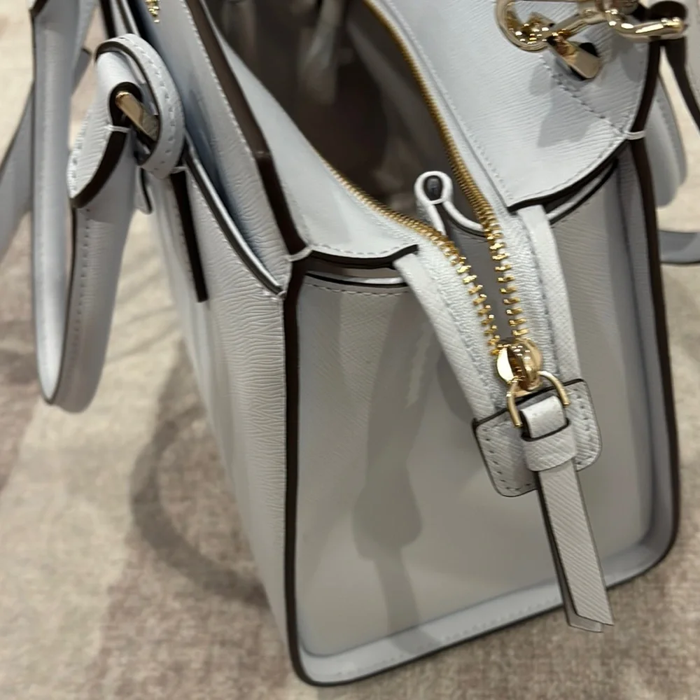 Kate Spade Blue Saffiano Leather Satchel with Silver Hardware - Picture 6 of 9